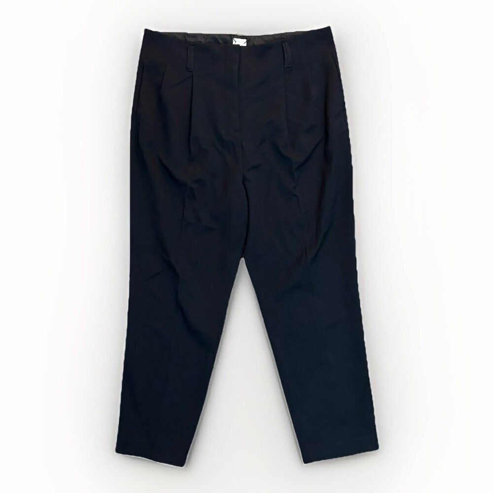 Giuliva Heritage Women's Ankle Trousers Pants Size 16 Black Pleated x H&M NWT